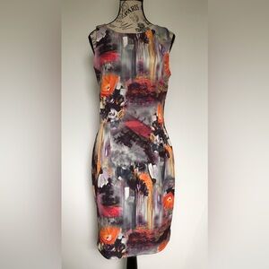 Lori M Collection Sheath Dress Bright Multicoloured Size Medium